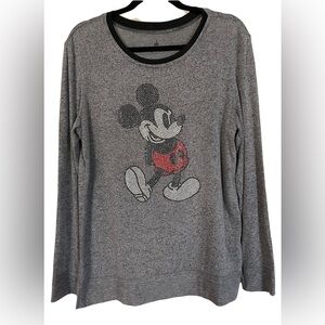 Mickey Mouse Rhinestone long sleeve knit top sz M